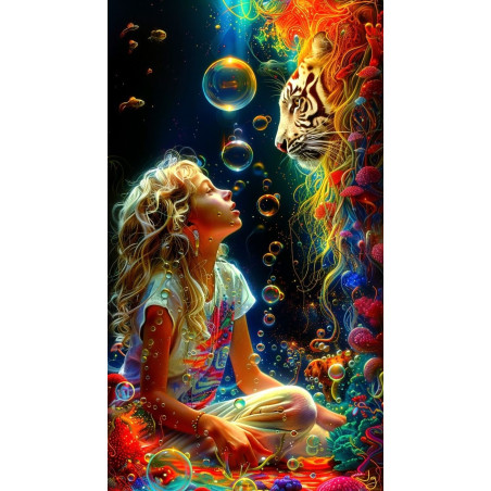 Девочка и белый тигр