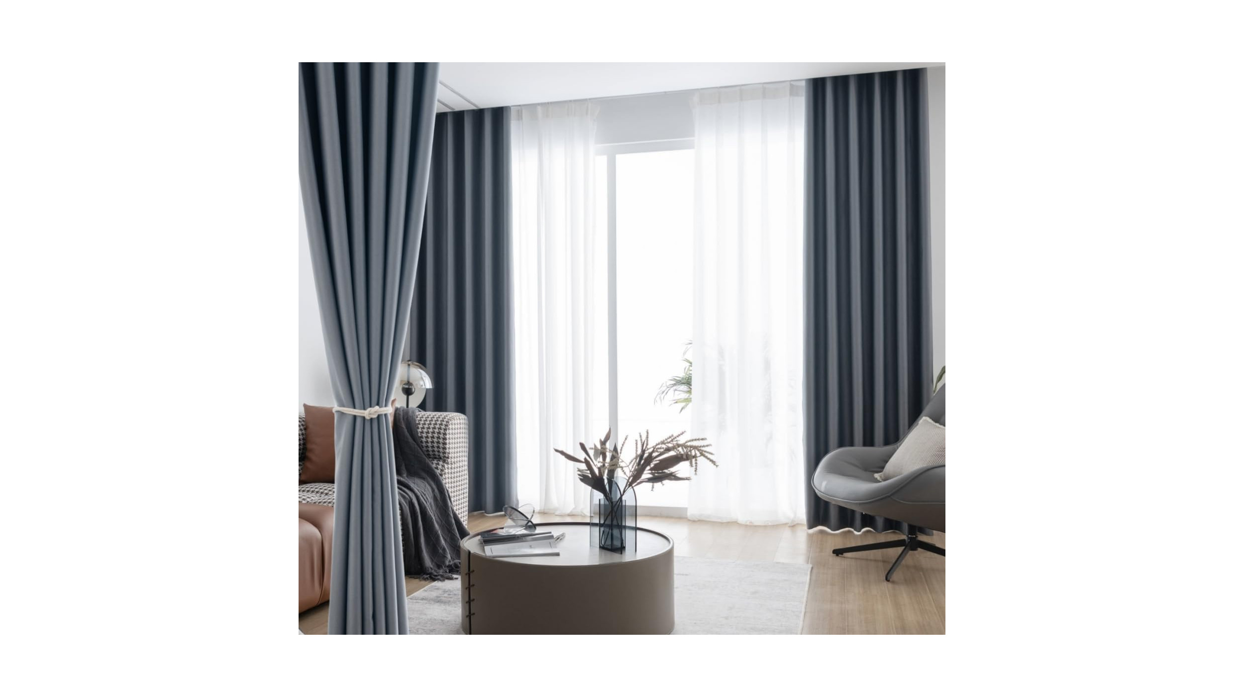 Blackout curtain, 2 pieces (dark gray)