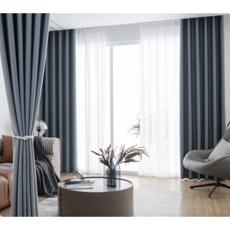 Штора блэкаут, 2 штуки (темно-серый)