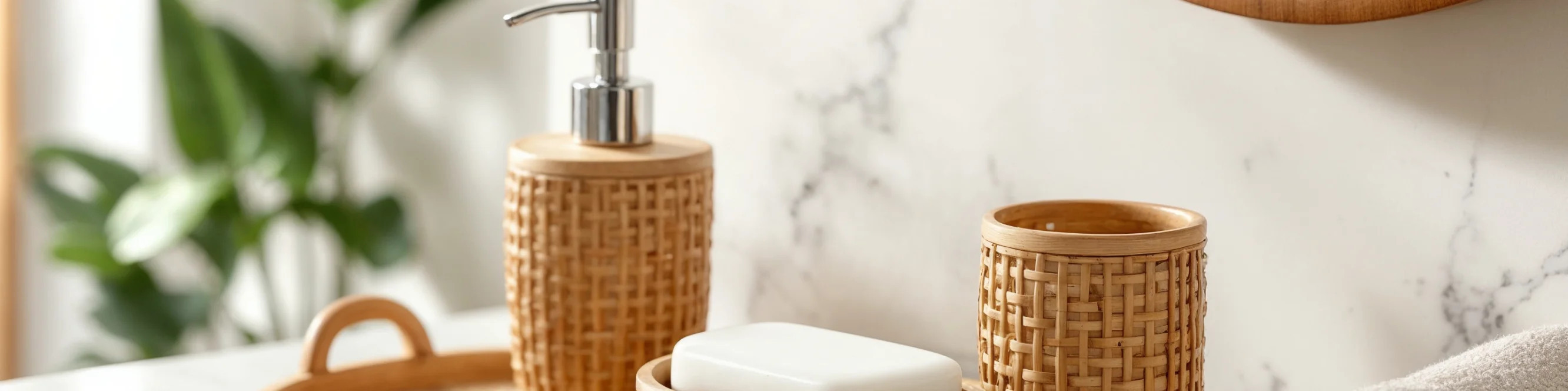 Bamboo and rattan for bathroom accessories at MIRONOVA ART.