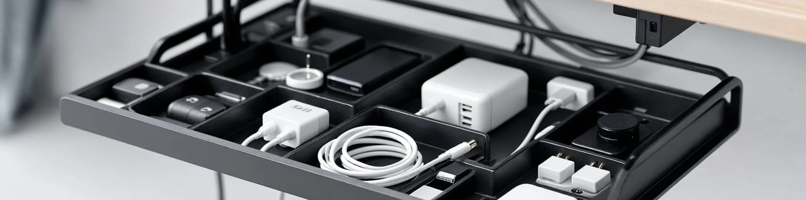 Cable organizers at MIRONOVA ART – order and wire protection.