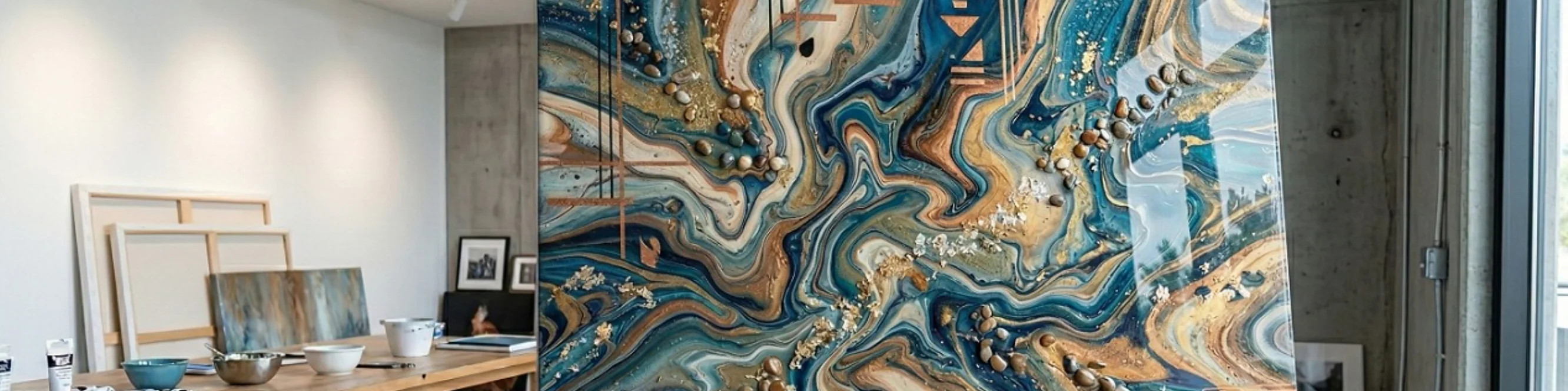 Акриловая заливка в смешанной технике MIRONOVA ART